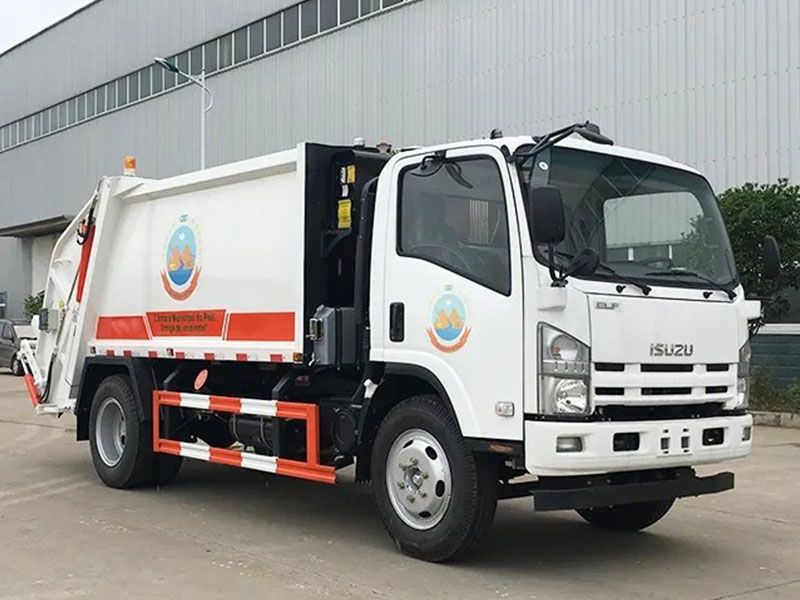 Isuzu 700p 6 8 10 Ton Capacity 8m3 10m3 12m3 Container Compression Garbage Collection Sanitation Compressed Garbage Refuse Compactor Truck